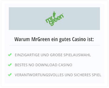 spelen selectie van de beste redenen in de Mr Green Casino