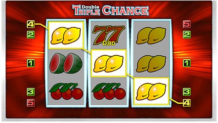 Drie citroenen op een diagonaal brengt de speler een mooie winst