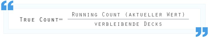 De echte telling kan berekenen met een eenvoudige formule