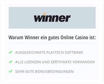 De belangrijkste argumenten voor de Winner Casino